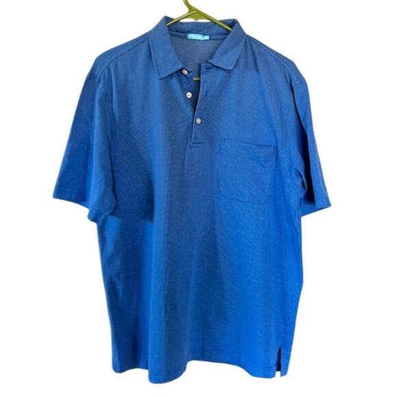 J. McLaughlin Men’s Blue Pima Cotton Polo Shirt size Medium - Picture 1 of 6